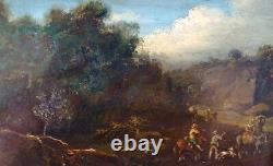 Rare Miniature Painting Landscape 1835 English Painter Xixth Oil On Panel