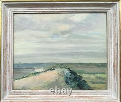 Rare Oil Painting Ile De Ré By Armand Jacques Roullet 1903-95 Marine Landscape