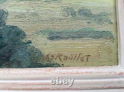 Rare Oil Painting Ile De Ré By Armand Jacques Roullet 1903-95 Marine Landscape