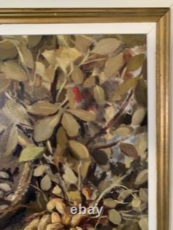 Rare Old Painting Oil Still Life with Peanuts