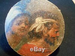 Rare Old Together Round Table 8 X (tondo) XVIII Painting