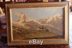 Rare Painting By Clément Castelli. View Of The Matterhorn From The Riffelberg. Dated 1936