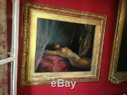 Rare Painting Orientalist Nineteenth Oil On Canvas With Its Gilt Wood Frame