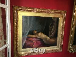 Rare Painting Orientalist Nineteenth Oil On Canvas With Its Gilt Wood Frame