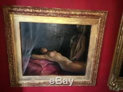 Rare Painting Orientalist Nineteenth Oil On Canvas With Its Gilt Wood Frame