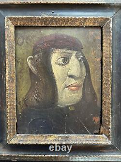 Rare Paintings Pair Of Grotesque Portraits Germany 19th Oil On Panel