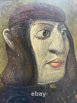 Rare Paintings Pair Of Grotesque Portraits Germany 19th Oil On Panel