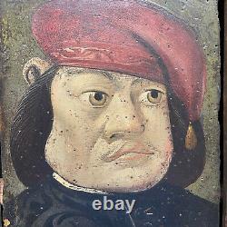 Rare Paintings Series Of Grotesque Portraits Germany 19th Oil On Panel