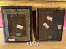 Rare pair of portraits of Madame de Montespan and Anne of Austria, oil on wood