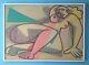 Raymond Trameau Rare Big Picture 1946 Hst Naked Cubist Picasso Cubism 95cm