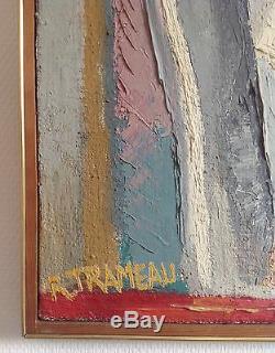 Raymond Trameau Rare Large Painting Hst 1967 Abstraction Cubist Picasso 100x64cm