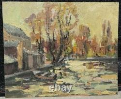 Raymond Vernet Grand Old Painting Signed Oil Landscape Provence Alpilles