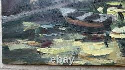 Raymond Vernet Grand Old Painting Signed Oil Landscape Provence Alpilles
