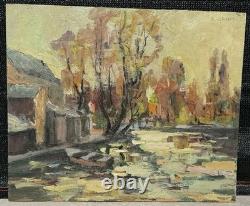 Raymond Vernet Grand Old Painting Signed Oil Landscape Provence Alpilles