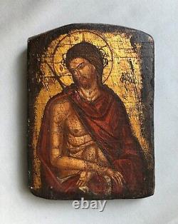 Religious Icon Painted On Wooden Panel, 20th Century