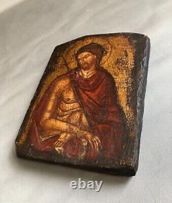 Religious Icon Painted On Wooden Panel, 20th Century