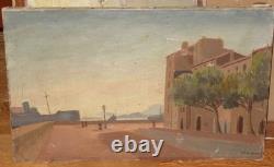 Roland CHAVENON (1895-1969) Oil Painting Landscape, Port of Toulon, Var, Marine, 1940