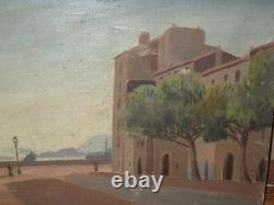 Roland CHAVENON (1895-1969) Oil Painting Landscape, Port of Toulon, Var, Marine, 1940