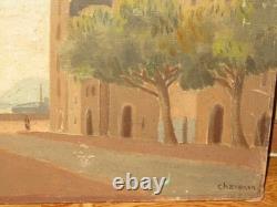 Roland CHAVENON (1895-1969) Oil Painting Landscape, Port of Toulon, Var, Marine, 1940