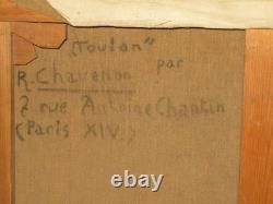 Roland CHAVENON (1895-1969) Oil Painting Landscape, Port of Toulon, Var, Marine, 1940