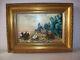 Rooster And Hen Theme Painting - Oil On Wood Signed Y. Prud'homme