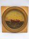 Round Table J. H Allemand Oil On Wood Hsb 19th Century Marine Boat Landscape Fishermen