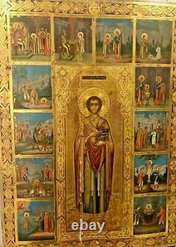 Russian Icon Important And Monumental. Saint Pantaleon. Nineteenth Century