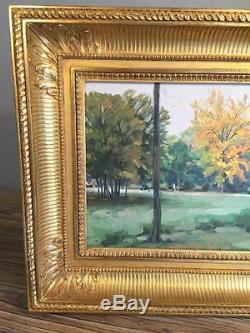 Russian Painting Poustochkine / Oil On Canvas Signed The Bois De Boulogne