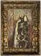 Symbolism Original Antique Oil Painting 1900's Portrait Of Death, Signed, Framed
