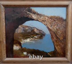 S. BELFANTON 20th- GREAT & BEAUTIFUL IMPRESSIONIST PAINTING- RARE VIEW OF CAPRI 1931