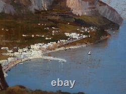 S. BELFANTON 20th- GREAT & BEAUTIFUL IMPRESSIONIST PAINTING- RARE VIEW OF CAPRI 1931