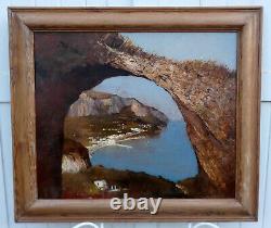 S. BELFANTON 20th- GREAT & BEAUTIFUL IMPRESSIONIST PAINTING- RARE VIEW OF CAPRI 1931