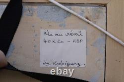 Salvatore Rodriguez (1957 -) Nude Woman Oil on Wood, Signed, with Frame