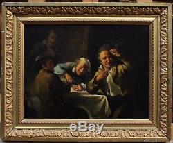 Scene Of Drinkers Nineteenth, Oil On Panel