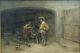 School French Or Dutch Nineteenth Century. Man And Blacksmith Oil On Panel