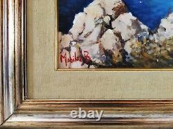 Sea Of Sorrento Naples Coastal Marine Landscape Italian Oil Painting Signed