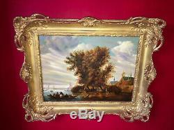 Seascape Oil On The Late Nineteenth Superb Gilt Wood Frame