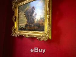 Seascape Oil On The Late Nineteenth Superb Gilt Wood Frame