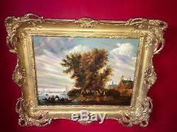 Seascape Oil On The Late Nineteenth Superb Gilt Wood Frame