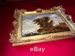 Seascape Oil On The Late Nineteenth Superb Gilt Wood Frame