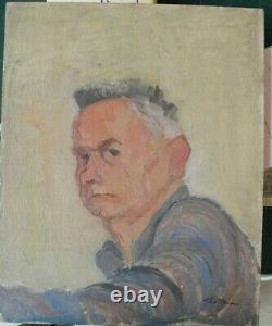 Self-portrait, Oil On Wood, François Besson (1904-1987), Circa 1950