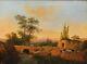 Shepherdess And Her Flock By A Stream Signed Victorine Painting Hsp