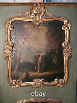 Shroud Louis XV Oil Canvas Ice 18th Century Wood Gilded Painting Pierglass Holz