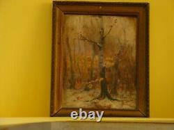 Signed Alfred Blondeau 1850 Small Oil On Canvas Of An Undergrowth #1262#