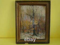 Signed Alfred Blondeau 1850 Small Oil On Canvas Of An Undergrowth #1262#