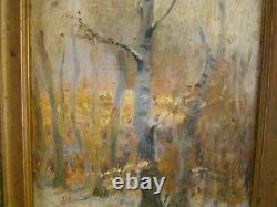 Signed Alfred Blondeau 1850 Small Oil On Canvas Of An Undergrowth #1262#