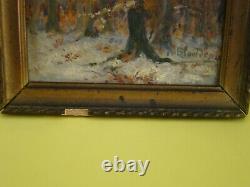 Signed Alfred Blondeau 1850 Small Oil On Canvas Of An Undergrowth #1262#