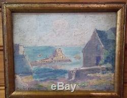 Signed Charles Louis Menneret Xixth Brittany Painting Miniature French Painting