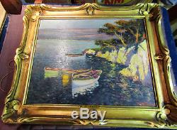 Signed Max Bouvet (1854-1943). Oil On Wood. Marine, Provence, Cassis Marseille