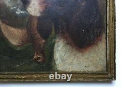 Signed Old Painting, Hunting Dog, Oil On Panel, Late 19th Or Early 20th Century